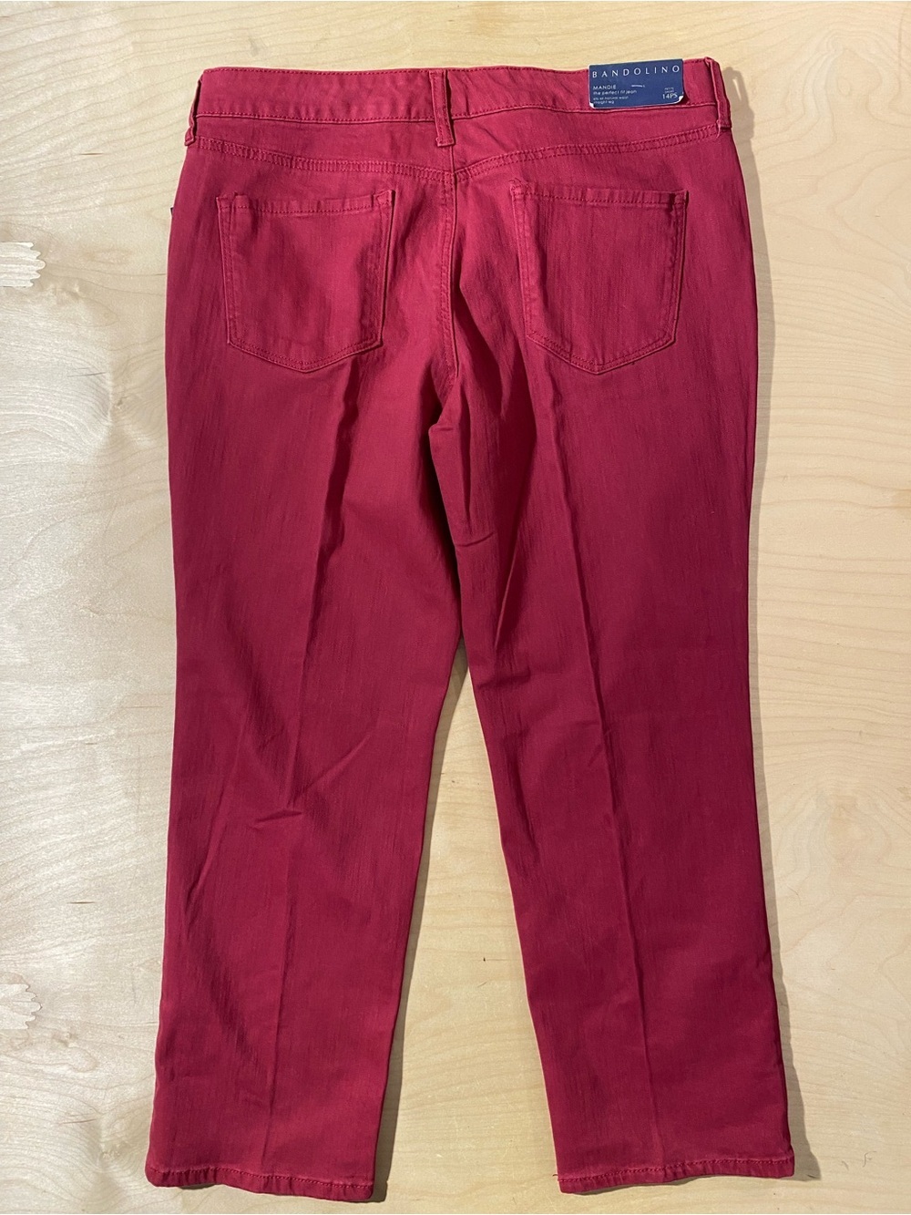 Bandolino Raspberry Red Straight Leg Jeans 14PS (RZ) - Picture 8 of 8